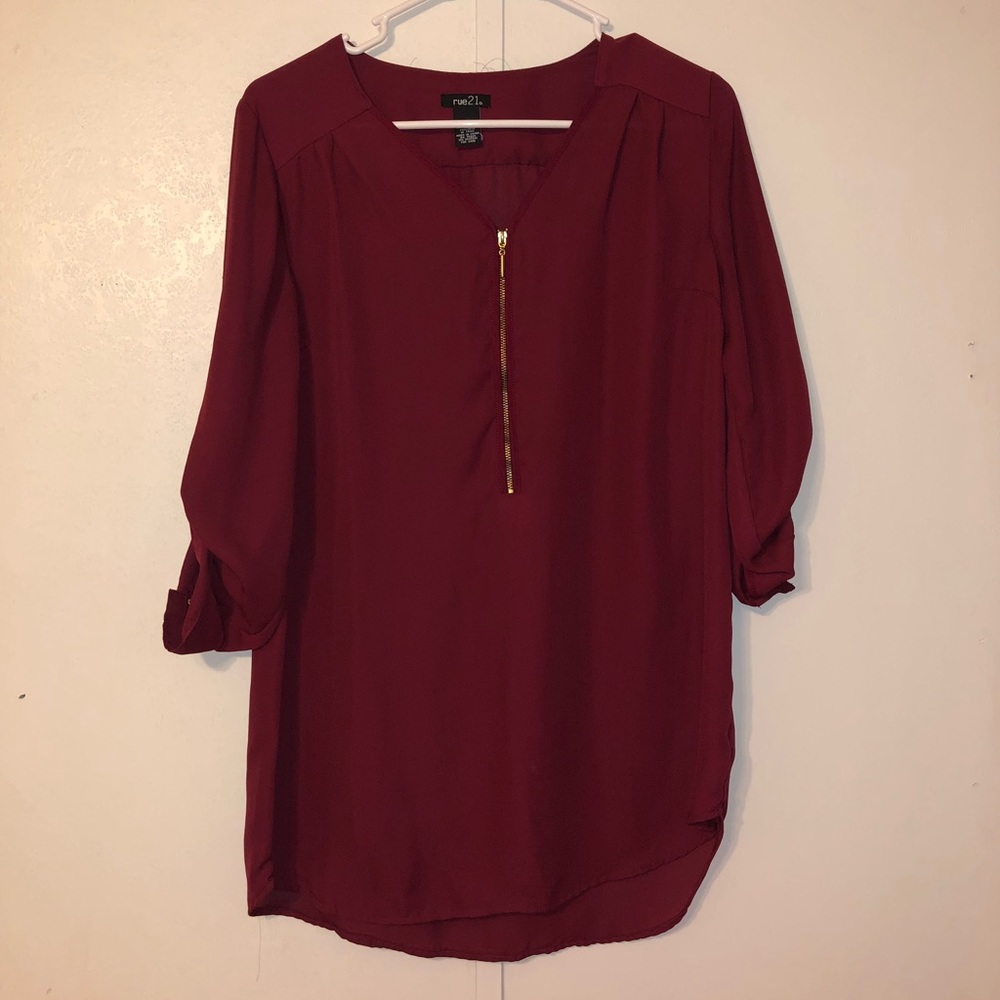Women’s burgundy blouse